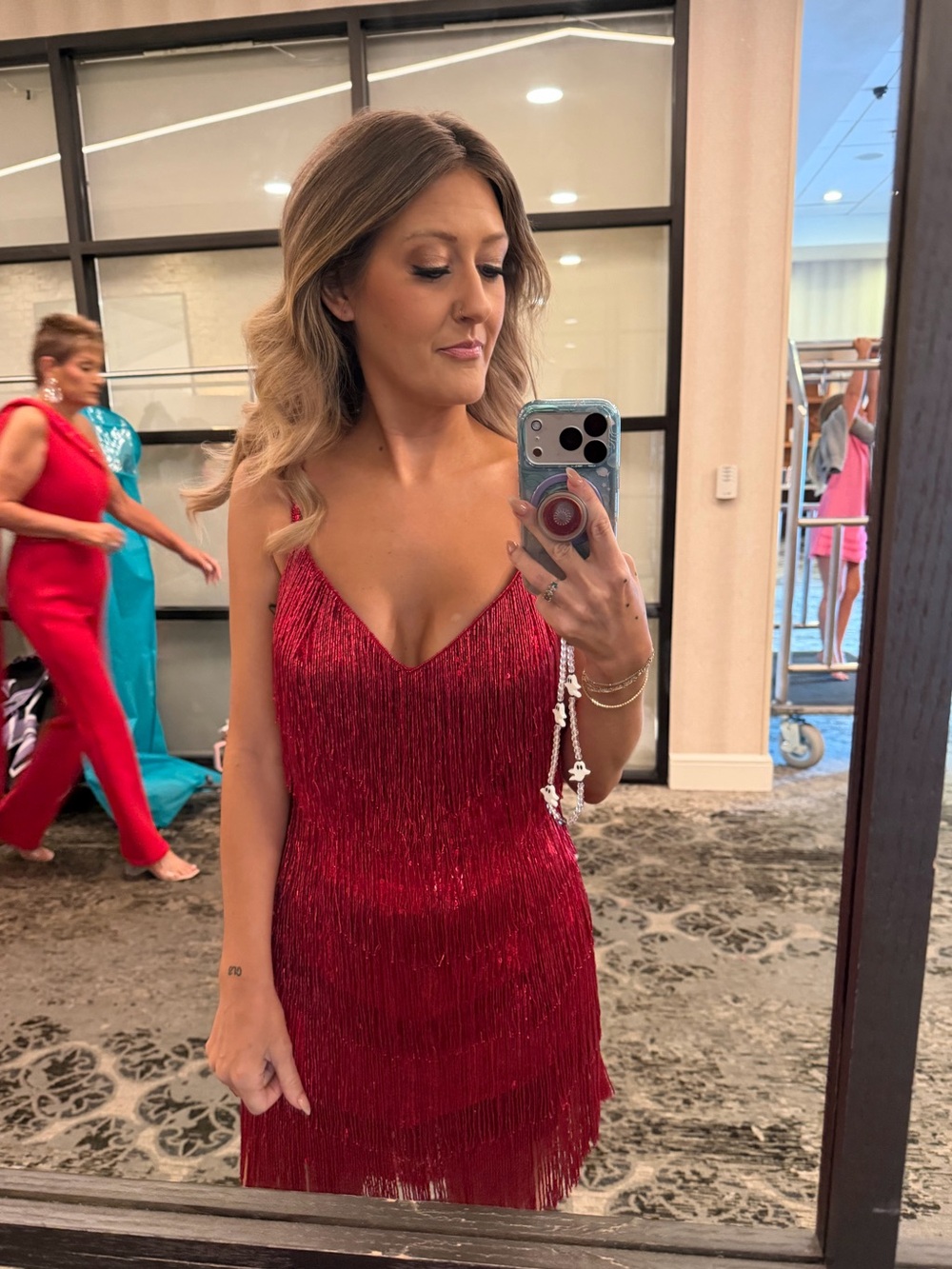 MOTIVATED TO SELL. SEND ME OFFERS! Sherri Hill Sequin Fringe Slip Dress - RED